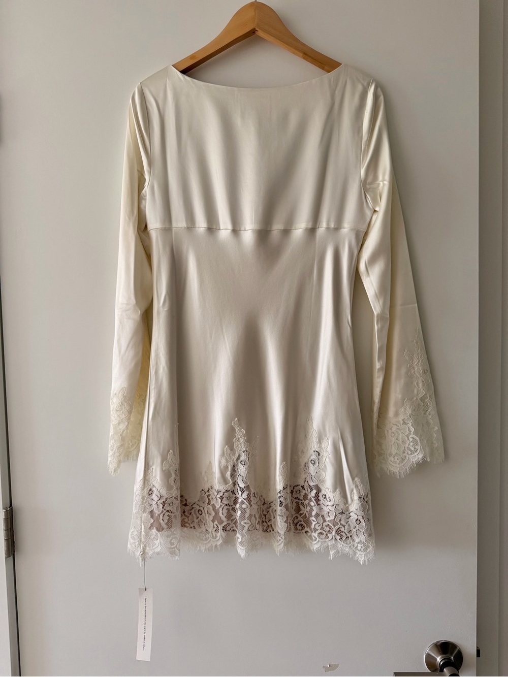 Reformation Blanche Dress Satin Lace Trim - Picture 9 of 14